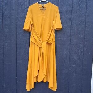 Vonda Elegant Mustard Yellow Dress